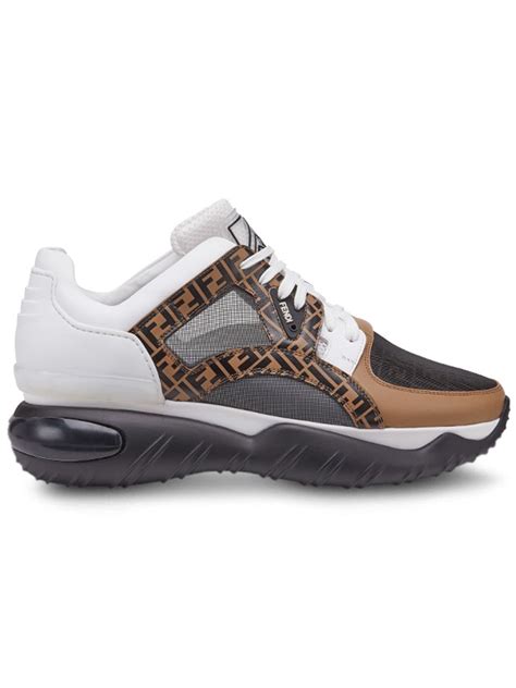 fendi sneakers black and white|fendi monogram sneakers.